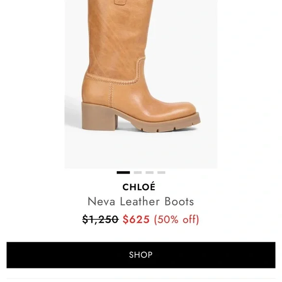 Chloe Neva Tan Leather Heeled Boots Size 40/Fit like women’s 9.5 - Picture 10 of 10